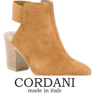 Cordani Camel Suede Ankle Booties